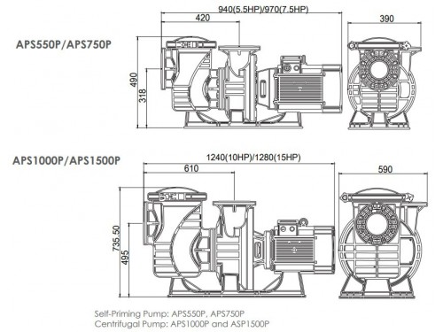 Насос (4 кВт 380В) Emaux APS550P