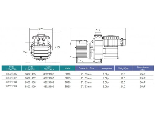 Насос 2,2кВт 220В Emaux SB30 (Opus)