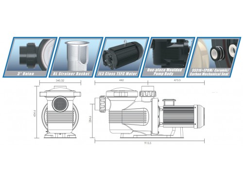 Насос 4 кВт 380В 75 м3/ч h 10 м в.ст. Ultra-Power Emaux UPH550