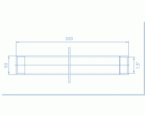 Стеновой проход АТ 09.01 L=300 мм., 1 1/2" В.Р. х 1 1/2" В.Р. (плитка) из нержавеющей стали