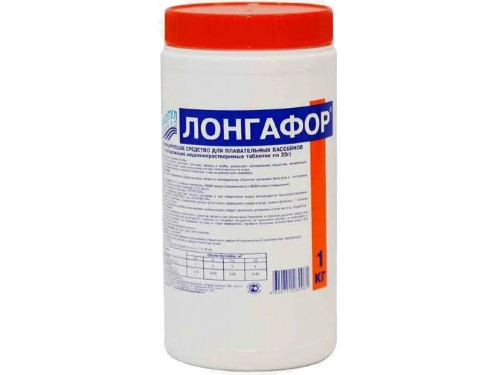 Лонгафор (банка 1 кг.) (таблетки 200 гр., медленнорастворимый) дезинфекция на основе хлора