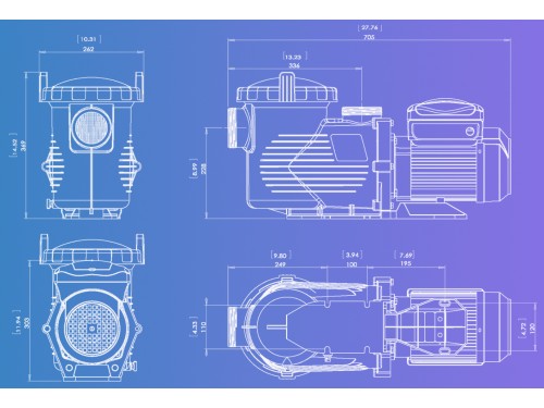 Насос Aquaviva EPV300 (220В, 34.5 м3/ч, 3HP) с переменной скоростью