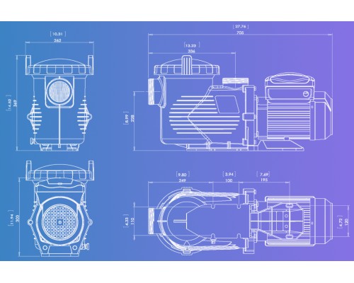 Насос Aquaviva EPV200 (220В, 29 м3/ч, 2HP) с переменной скоростью