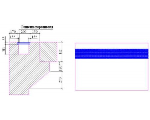 Решетка переливная (Н30 мм 200мм) Emaux DE2620 (Opus) 88170712