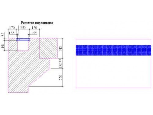 Решетка переливная (Н30 мм 250мм) Emaux DE2625 (Opus) 88170812