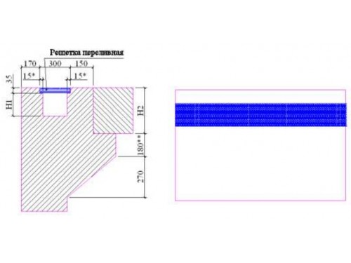 Решетка переливная (Н30 мм 300мм) Emaux DE2630 (Opus) 88170912