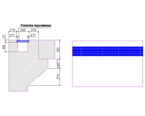 Решетка переливная (Н30 мм 300мм) Emaux DE2630 (Opus) 88170912