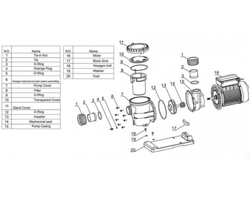 Насос AquaViva LX STP300T (380V, пф, 30m3/h*12m, 2,2kW, 3HP) вал AISI 316