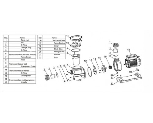 Насос AquaViva LX STP50M (220V, пф, 6,5m3/h*6m, 0,37kW, 0,5HP) вал AISI 316