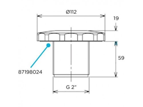 Адаптер (форсунка) для пылесоса Flexinox 87198024 с заглушкой (под плитку, НР 2"/ ВР 1 1/2")