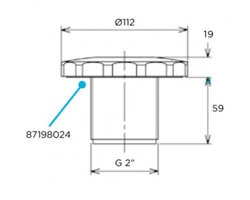 Адаптер (форсунка) для пылесоса Flexinox 87198024 с заглушкой (под плитку, НР 2"/ ВР 1 1/2")