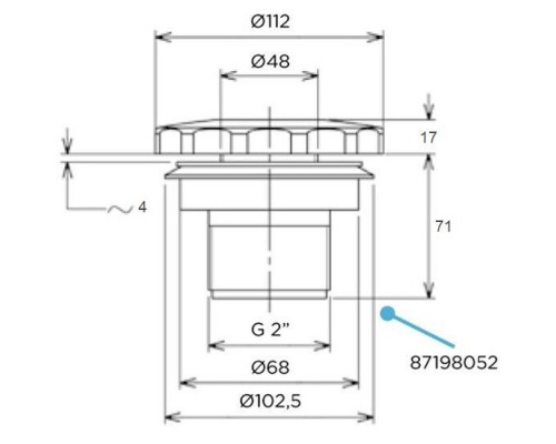 Адаптер (форсунка) для пылесоса Flexinox 87198052 с заглушкой (универс., НР 2"/ ВР 1 1/2")