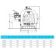 Фильтр Aquaviva SP500 (д.500 мм., 85 кг., 50 мм., боковое соед-е, 10,8 м3/ч)