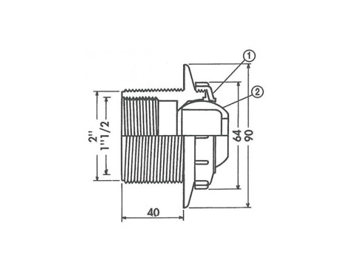 Форсунка возврата Hayward 3310 стеновая (под плитку, 7 м3/ч, ВР 1 1/2" / НР 2")