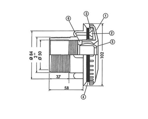 Форсунка возврата Hayward 3315 стеновая (универс., 7 м3/ч, 50 мм. / НР 2")