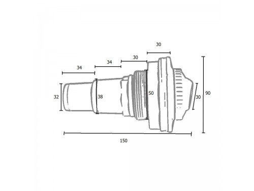 Форсунка возврата Kokido Olimpic K004BU/W (ver2) стеновая (для сборных бассейнов, 7 м3/ч, 32/38 мм. / ВР 1 1/2")