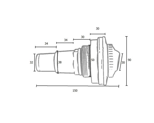 Форсунка возврата Kokido Olimpic K004BU/W (ver2) стеновая (для сборных бассейнов, 7 м3/ч, 32/38 мм. / ВР 1 1/2")