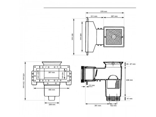 Скиммер Hayward SP1085 AutoSkim Wide (универс.) (ВР 1 1/2" / НР 2") с широкой рамкой