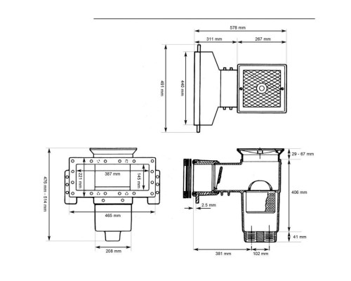 Скиммер Hayward SP1085 AutoSkim Wide (универс.) (ВР 1 1/2" / НР 2") с широкой рамкой