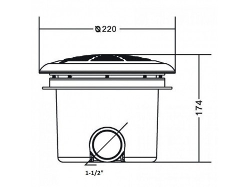 Слив донный Aquaviva EM2832C (под плитку, ВР 1 1/2", 9 м3/ч)