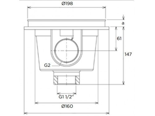 Слив донный Flexinox 87198014 (универс., ВР 1 1/2" / ВР 2", 13 м3/ч)