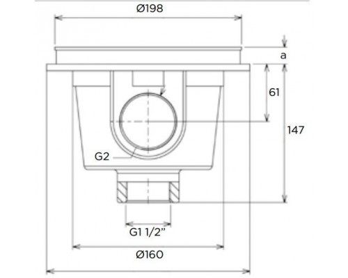 Слив донный Flexinox 87198014 (универс., ВР 1 1/2" / ВР 2", 13 м3/ч)