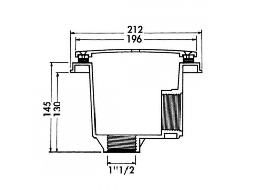 Слив донный Hayward 3252PAK2 (компл. 2 шт) (под плитку, ВР 1 1/2" / ВР 2", 15 м3/ч)