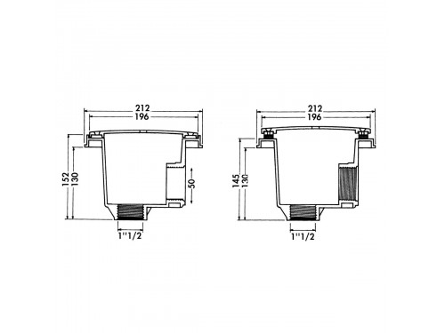 Слив донный Hayward 3254PAK2 (компл. 2 шт) (под плитку, 50 мм., 15 м3/ч)
