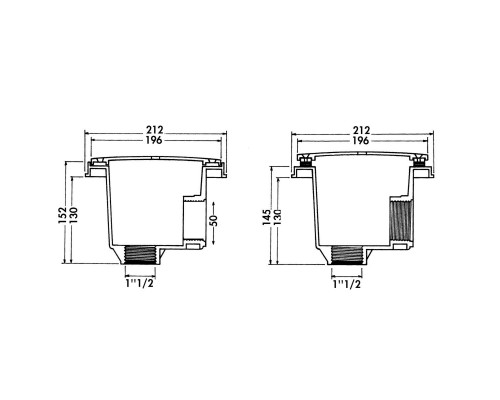 Слив донный Hayward 3254PAK2 (компл. 2 шт) (под плитку, 50 мм., 15 м3/ч)