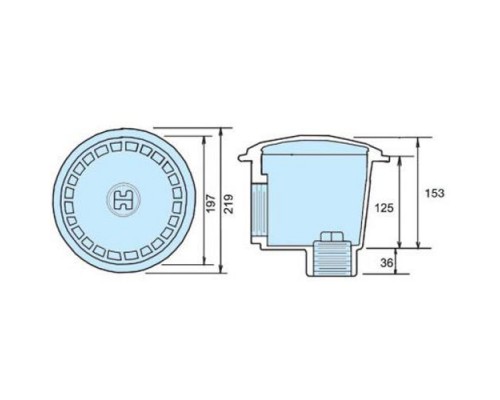 Слив донный Hayward WG1054AVE антивихревой (под плитку, ВР 1 1/2" / ВР 2", 28 м3/ч)